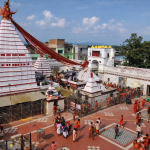 Temple courtyard in vibrant serenity